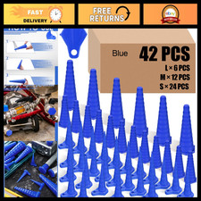 42 Pcs Hydraulic Oil Service Plugs - Rubber, 3 Sizes, Blue - Durable  Leak-Proo