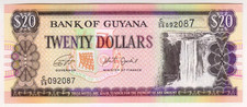 1996 Guyana 20 Dollars 092087 UNC Paper Money Banknotes Currency