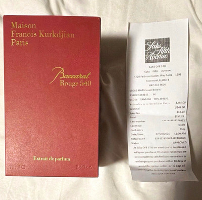 Maison Francis Kurkdjian Paris Baccarat Rouge 540 Extrait de Parfum Spray 2.4