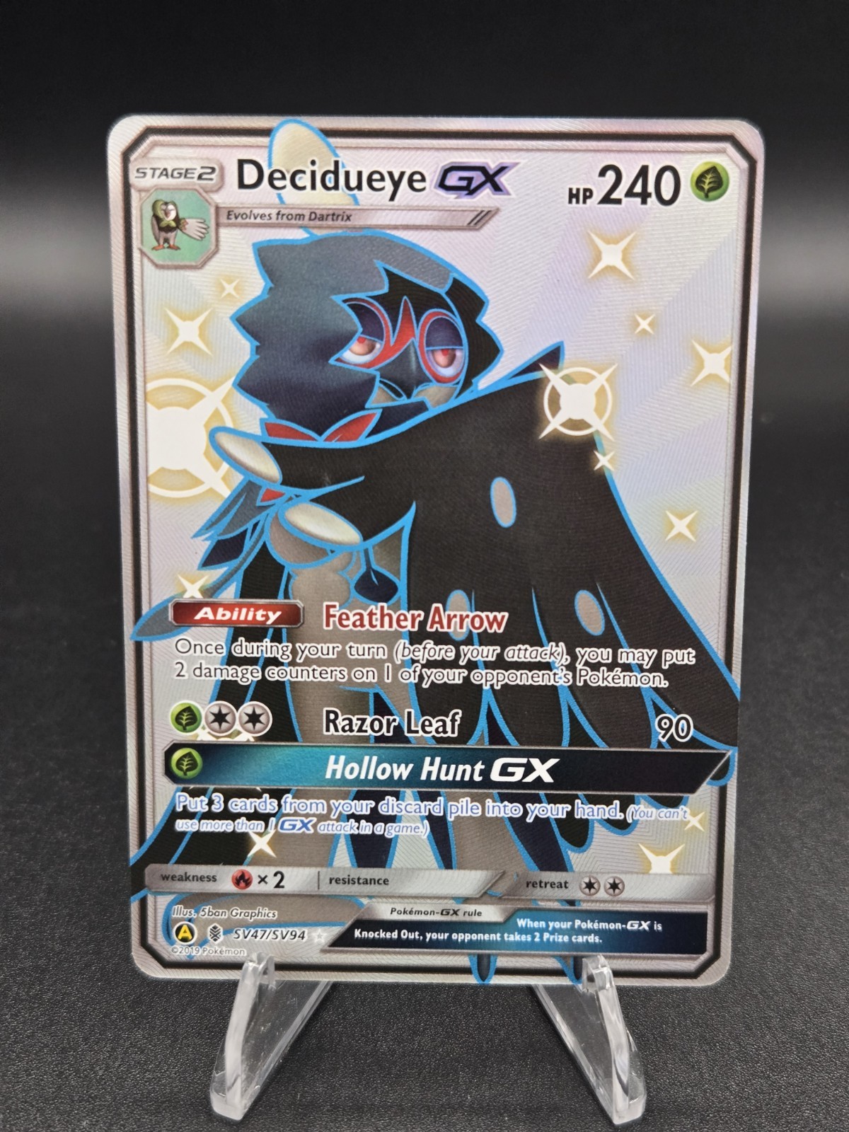 Decidueye GX SV47/SV94 Hidden Fates: Shiny Vault Holo