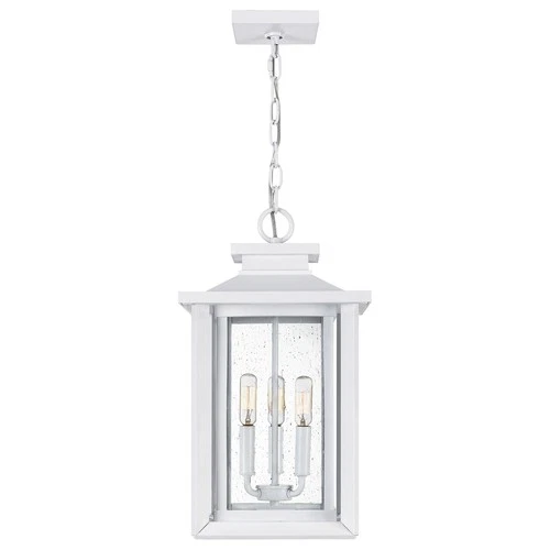 Wakefield 3-Light Outdoor Hanging Lantern in Matte White - Picture 3 of 7