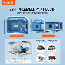 VEVOR Cabine De Peinture Gonflable Tente Peinture 10X6,4X4,5 M 2 Souffleurs