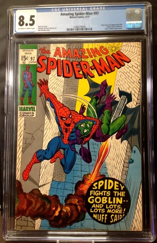 AMAZING SPIDER-MAN #97 CGC 8.5 - INFAMOUS DRUG STORY - NOT APPROVED 1971 MARVEL