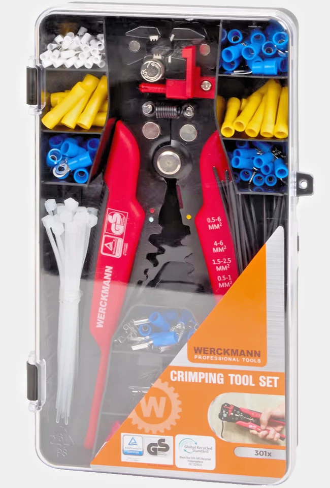 🔧 Kit pince à sertir Werckmann – 301 pièces avec cosses et pince à dénuder - Photo 2/2