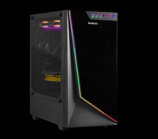 GAMDIAS ATX Mid Tower Gaming PC Case with Tempered Glass, ARGB Fans Lighting