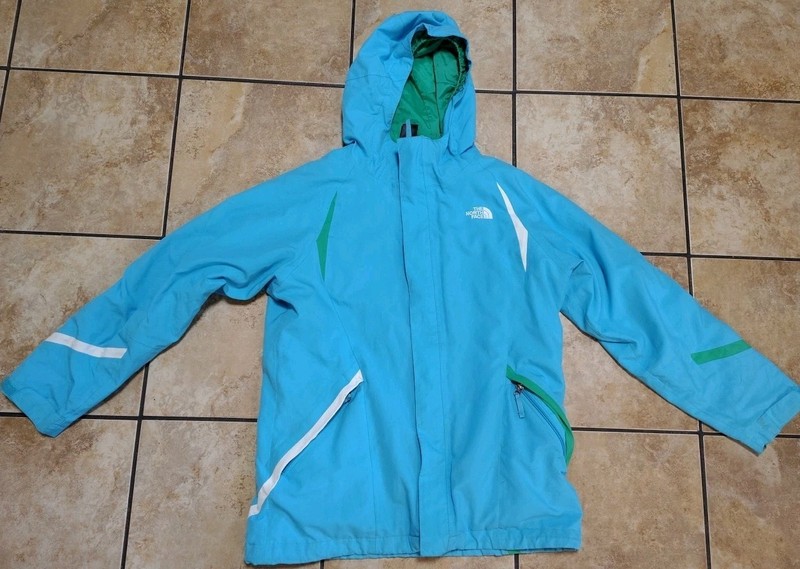 The North Face Hyvent Girls Size XL(18) Hooded Jacket Blue Lined Windbreaker