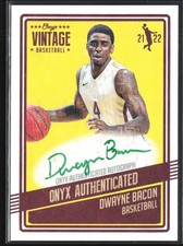 Dwayne Bacon 2021-22 Onyx Vintage Signatures Green Ink Auto #VADB