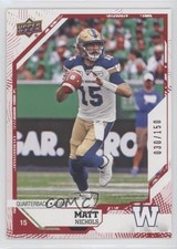 2019 Upper Deck CFL Red 30/150 Matt Nichols #61 xp6
