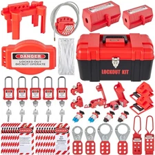 VEVOR 43 PCS Lockout Tagout Kits Electrical Loto Kit for Electrical Risk Removal
