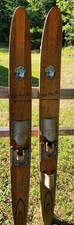 Pair Of VINTAGE Dick Pope Jr Wooden Waterskis Water Skis CYPRESS GARDENS 67"