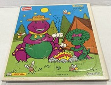 Barney Puzzle Dinosaur Camping Baby Bop Campfire Friends Vintage 1993 Playskool