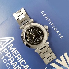 Cartier de Pasha C 35mm Black Arabic Dial Steel Watch 2324 W31043M7 3