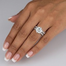 Vintage Engagement Ring Set 14K Gold 4.50 Carat Round Lab-Grown Diamond G VS2