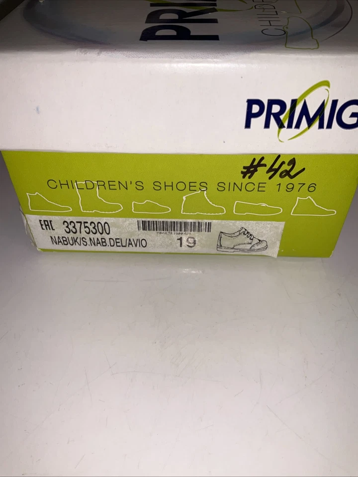 Lindo tamanho 19 PRIMIGI sapatos infantis em branco e cinza com caixa - Imagem 3 de 4