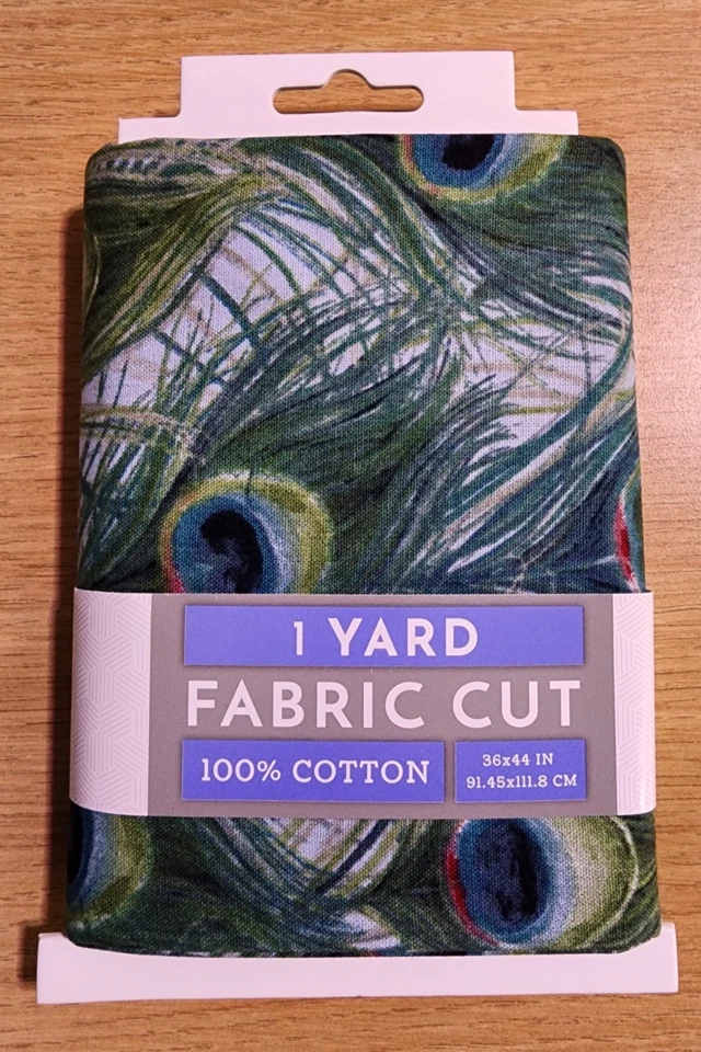 David Textiles Cotton Fabric Cut – Peacock Feather Pattern (1 Yard, 100% Cotton) - Image 2 of 3