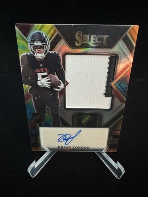 2022 Panini Select - Rookie Patch Auto Drake London #JRS-DL Tie-Dye /25