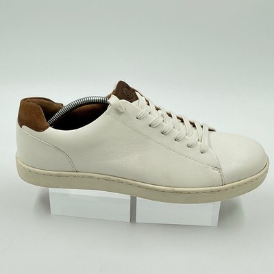 Born Mens Size 10 Leather Sneakers Off White Cream Tan NEW Ashram II $125