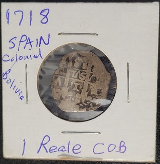 Bolivia coloniale spagnola 1718(?) Pannocchia argento 1 reale