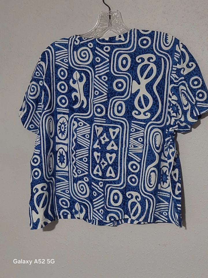 Falda MAXI Vintage Vacaciones Años 90 TOP Menta Bahía Azul Blanco Geométrica M  Foto 4 de 4