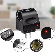 110V - 240V AC Plug To 12V DC Car Cigarette Lighter Converter Socket Adapter Lot