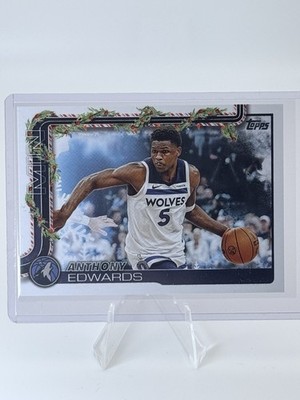 2025-26 Topps Holiday - Anthony Edwards SSP Back Variations - Timberwolves
