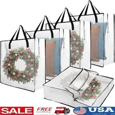 Wreath Storage Bag Large Capacity Waterproof Clear Organizer Durable Foldable US