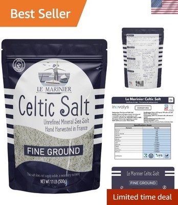 1.1lb Hand-Harvested French Sea Salt - Rich in Vital Minerals & Electrolytes