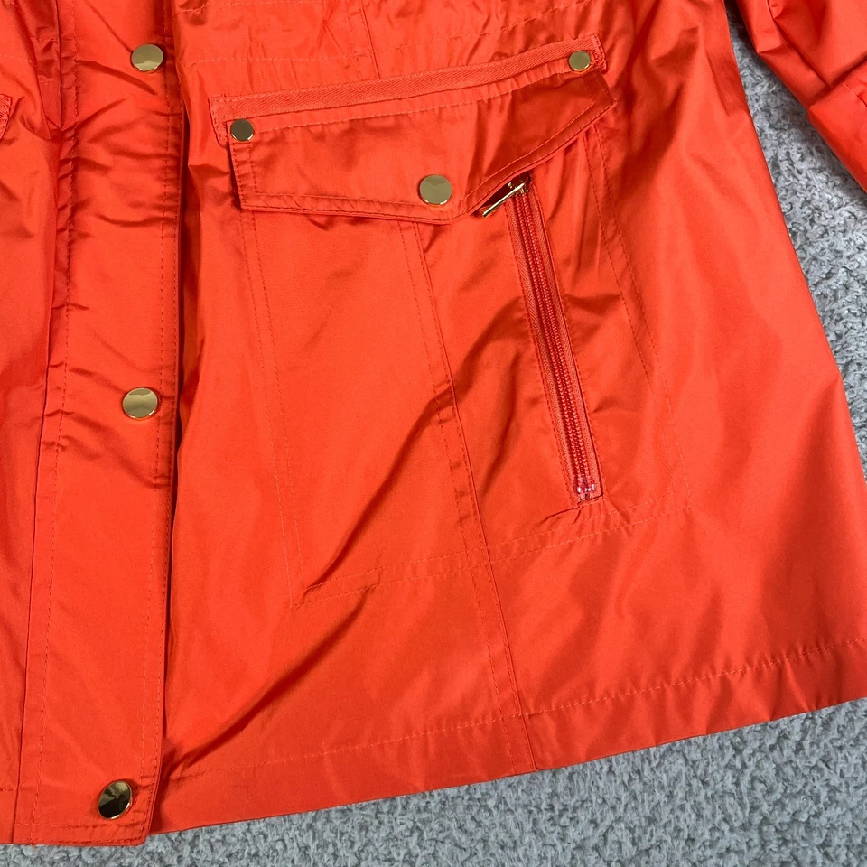 Abrigo Susan Graver Mujer 1X Naranja Cremallera Completa Desmontable Capucha Pestaña Enrollable Mangas Plus Foto 4 de 4