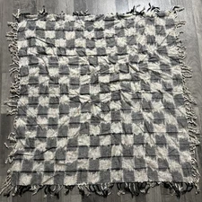 Bandana / Square Scarf  100% Polyester Floral 34” Square Tassels Knit