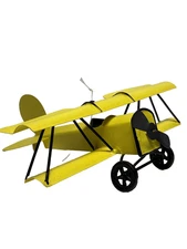 Hanging Vintage Metal Biplane Airplane Decoration Collectible Aviation Decor