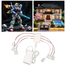 12V 2A Power Supply Lighting Wiring Kit 6 Ports Portable Power Cable for Model