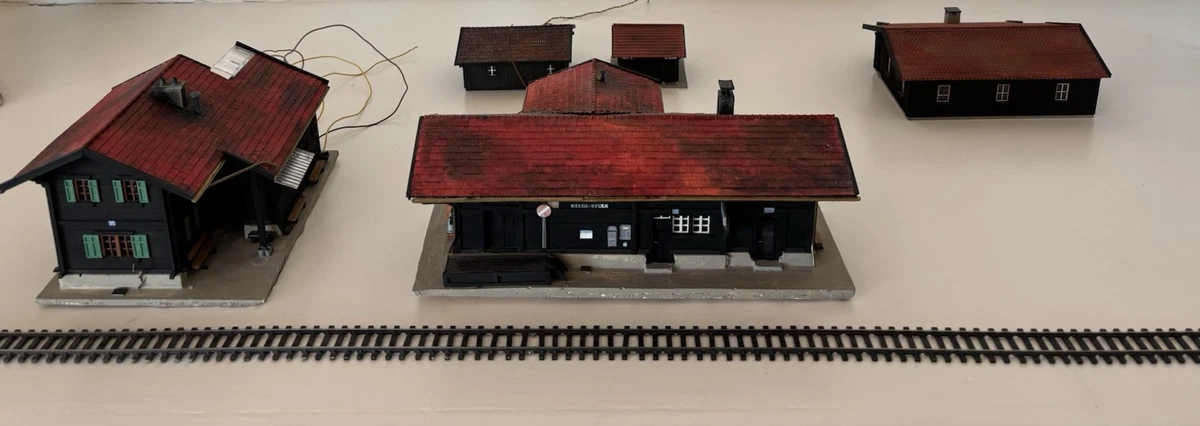 Jep Ho Maquette En Bois Batiment Gare Jep Ville + Maisons