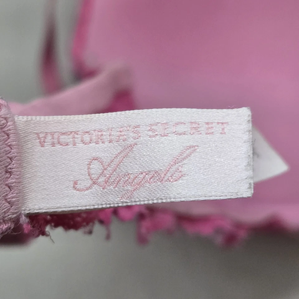 Sujetador Victoria's Secret para mujer 36B rosa floral ángeles con aros encaje lazo push up Foto 3 de 4