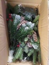 Artificial Pine Tree Arrangement 50cm with Pinecones  Berries, 2 Pack Christmas