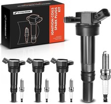 Complete Pack of APM Set of 4 Ignition Coil Pack 2-pin and Iridium