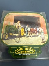 Ancien lot de 4 sous-verres promotionnels tracteur John Deere modèle A modèle H Neuf dans sa boîte