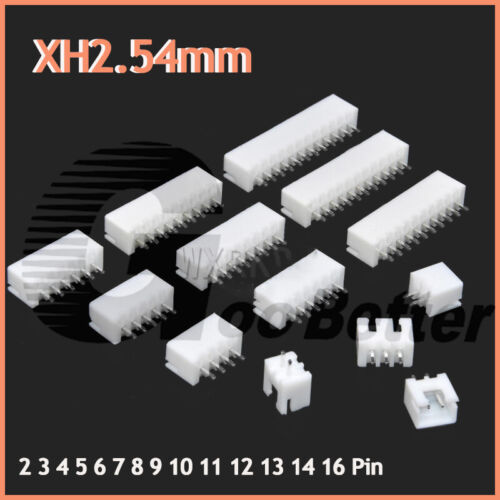 JST XH2.54mm Plug Connector Straight Pin Header 2 3 4 5 6 7 8 9 10 12 14 16 Pins - Afbeelding 1 van 23