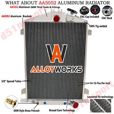 For 1932 Ford Hi-boy Street Rod Chevy Motor V8 4-core Cooling Aluminum Radiator
