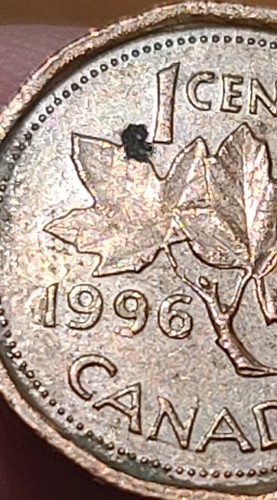 1996 Queen Elizabeth II Canada 1 Cent Reverse Broken Branch - Picture 3 of 3