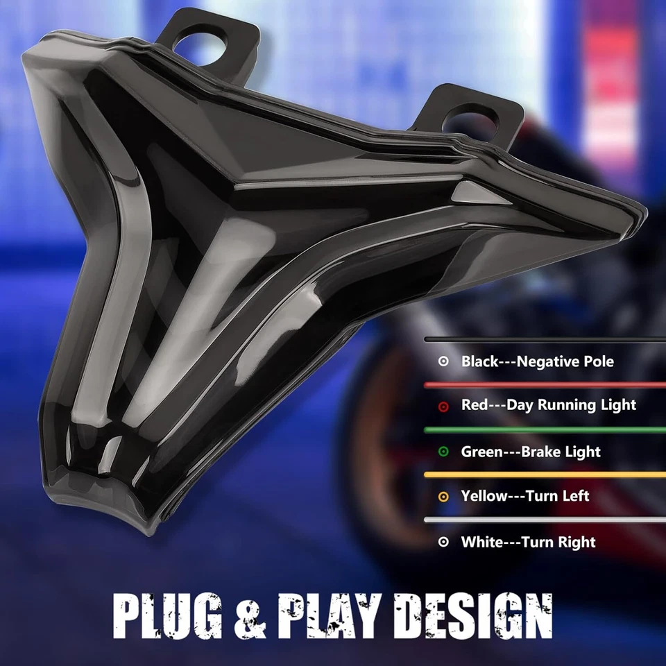 Luces traseras LED señales de giro para Kawasaki Ninja 400 Z400/Z1000/ZX-6R 2013-2024 Foto 4 de 4
