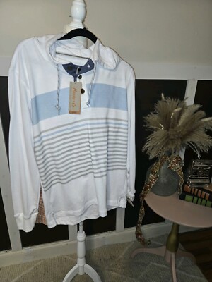 NWT Hawke & Co. Men s Size Medium Comfort Camp Hoodie White