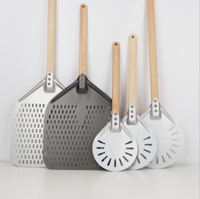 Perforated Pizza Peel, 30cm Pizza Turning Peel, Anodized Aluminum Paddle