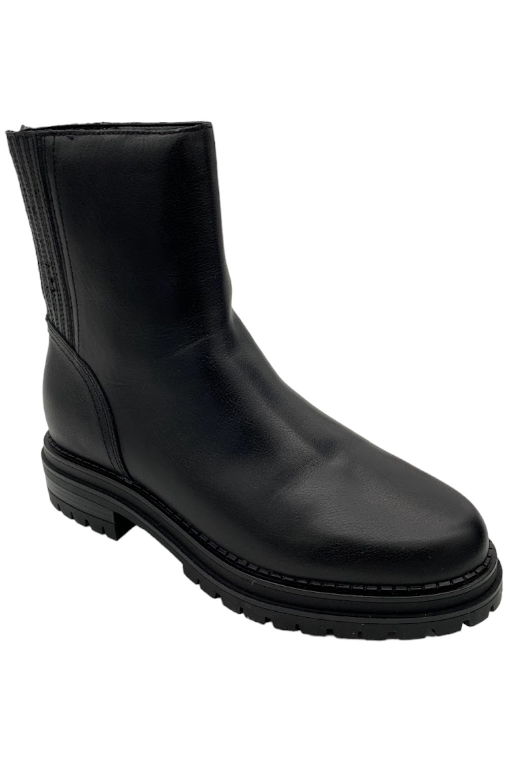 Женские кожаные ботинки Calvin Klein Greg Round черного цвета 11190₽