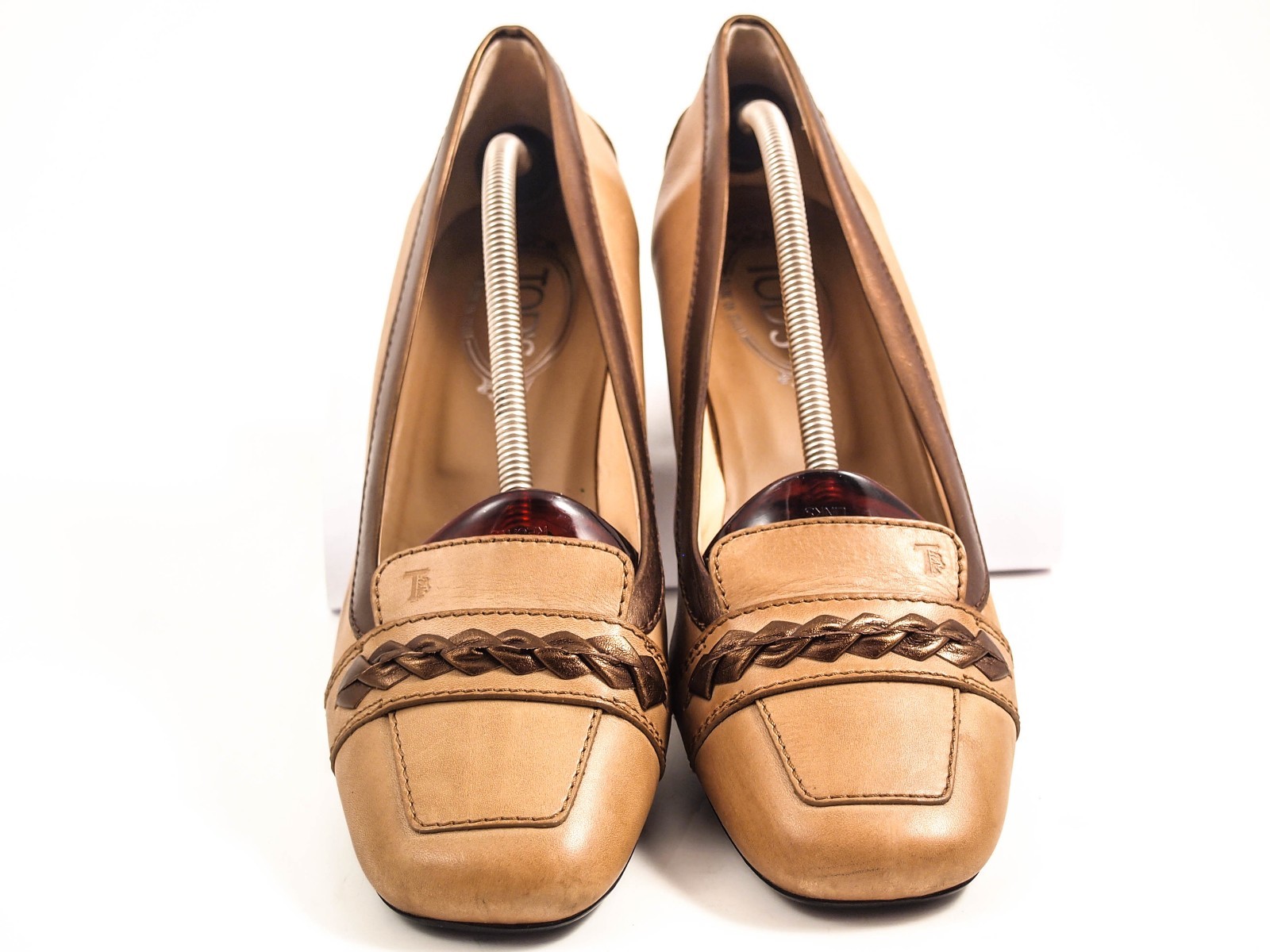 Escarpins TOD'S, TOD'S, Escarpins talon moyen, cuir beige, pointure femme, cfd012 Escarpins TOD'S, TOD'S, Escarpins talon moyen, cuir beige, pointure femme, cfd012