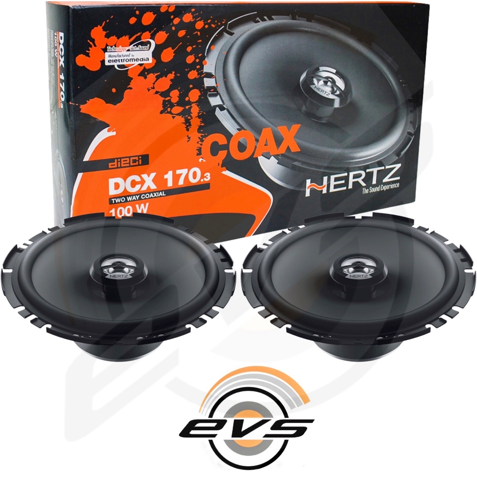 Hertz Dcx 170.3 Coppia Casse Altoparlanti Coassiali 170mm Piatte Flat H5,1cm