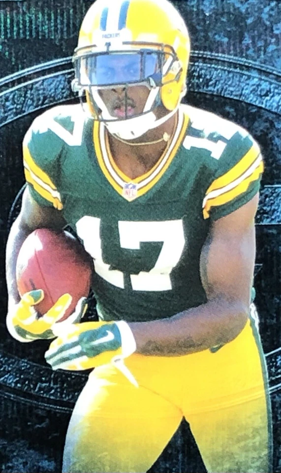 Tarjeta de novato 2014 Bowman Sterling Davante Adams/25 Blue Wave Refractor SSP #39 Foto 4 de 4