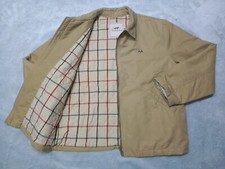 Vintage THOMAS BURBERRY Coat Bomber Jacket 100 Polyamide Logo Beige Men Size L