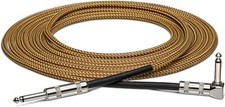 Hosa - GTR-518R - Tweed Mono 1/4" Male to 1/4" Angled Male Guitar Cable - 18 ft.