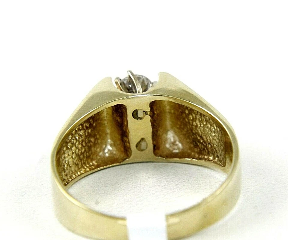 Natural Round 2 Diamond Solitaire Lady's Wide Ring Band 14k Yellow Gold .80Ct - Image 3 of 4