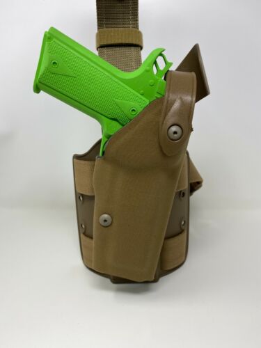 Safariland® 6004USN SLS RH Leg Rig Holster 1911 5" w Rail, Cordura® Coyote Brown - Picture 11 of 12